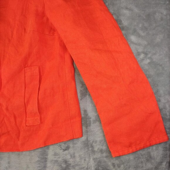 Talbots Women's 8 Vintage Vibrant Orange Old Money Church Popover Classic Jacket - Picture 6 of 10